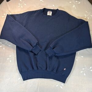Vintage Man Jerzees Activewear Classic Navy Crewneck Sweater Medium USA